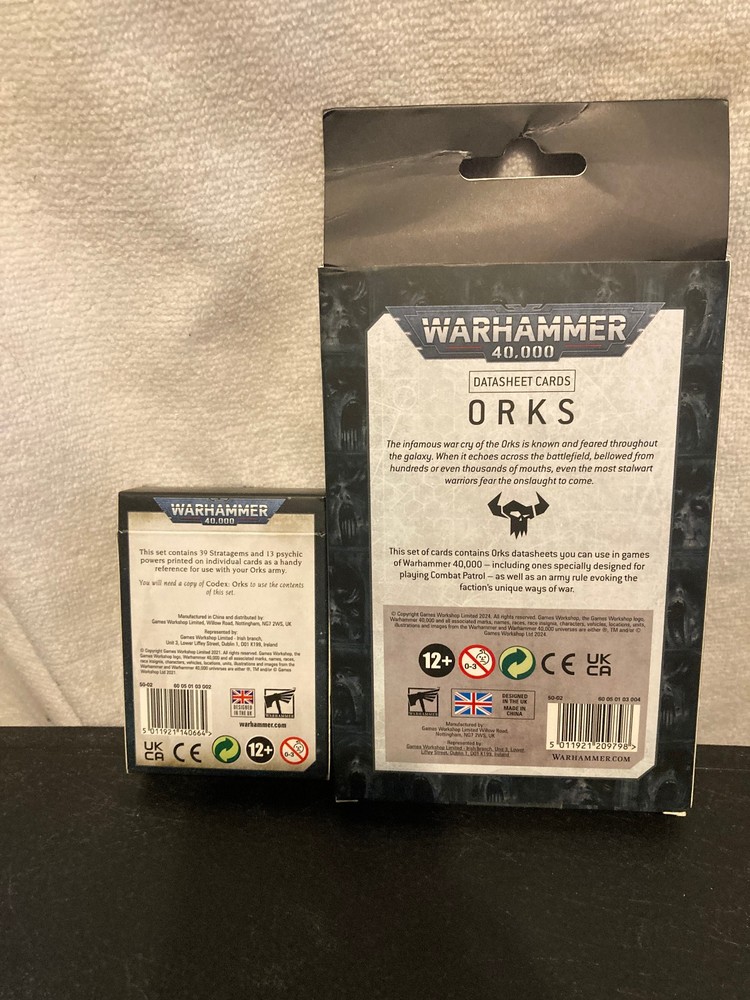Warhammer 40,000 Datasheet Cards & Datacards - Orks 40K by Games Workshop