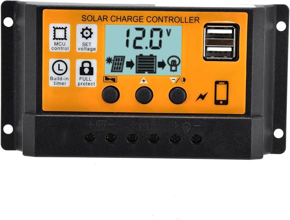 2Pcs 100A Solar Panel Regulator Charge Controller 12V Auto Focus Tracking