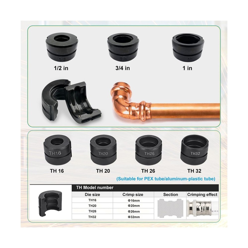 Plumbing Hydraulic Crimping Tools, Pro Press Copper Pipe Crimper Tool, Copper...