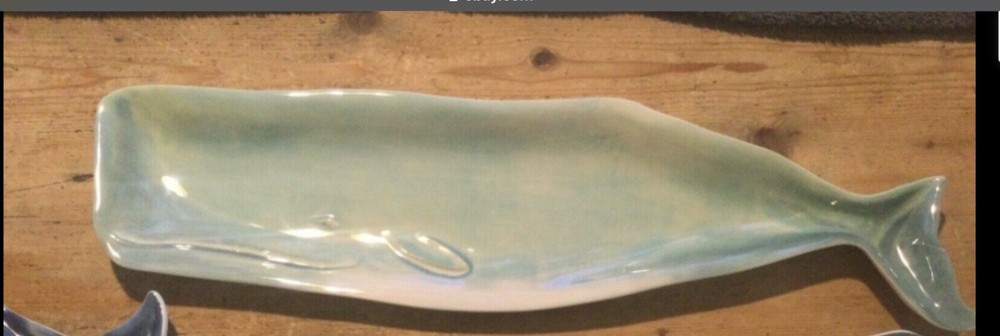 Pottery Barn WHALE Melamine Serving Platter AQUA Last 1