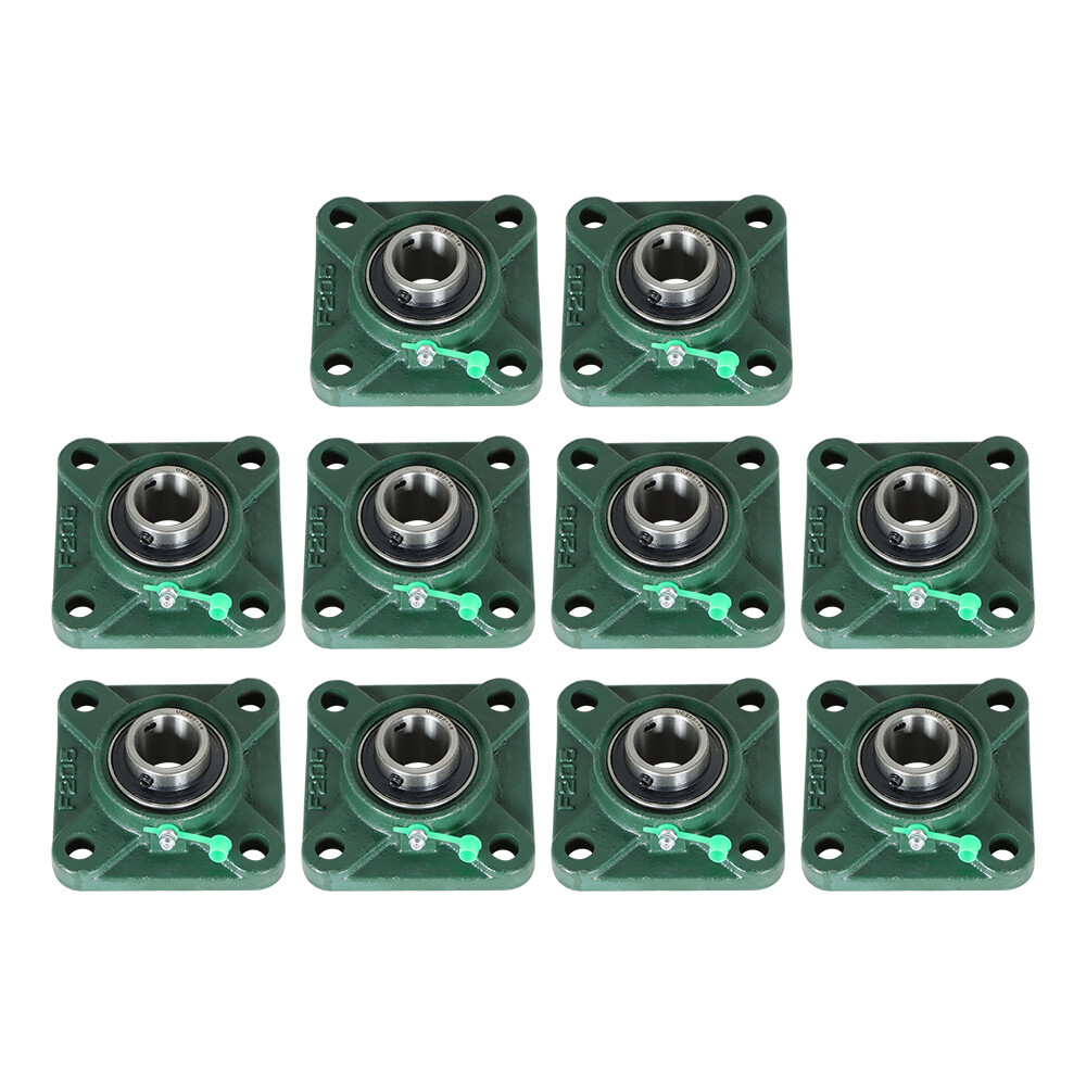 10 Pack UCF205-16 Pillow Block Flange Bearing 1" Bore 4 Bolt Solid Base