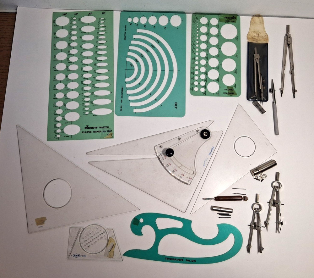 VTG Lot Architectural Engineer Engineering Drafting Templates Tools Stencils