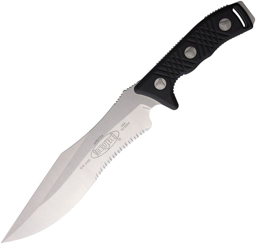 Microtech Arbiter Fixed Knife Premium Steel Blade Black Polymer Handle - 104-11