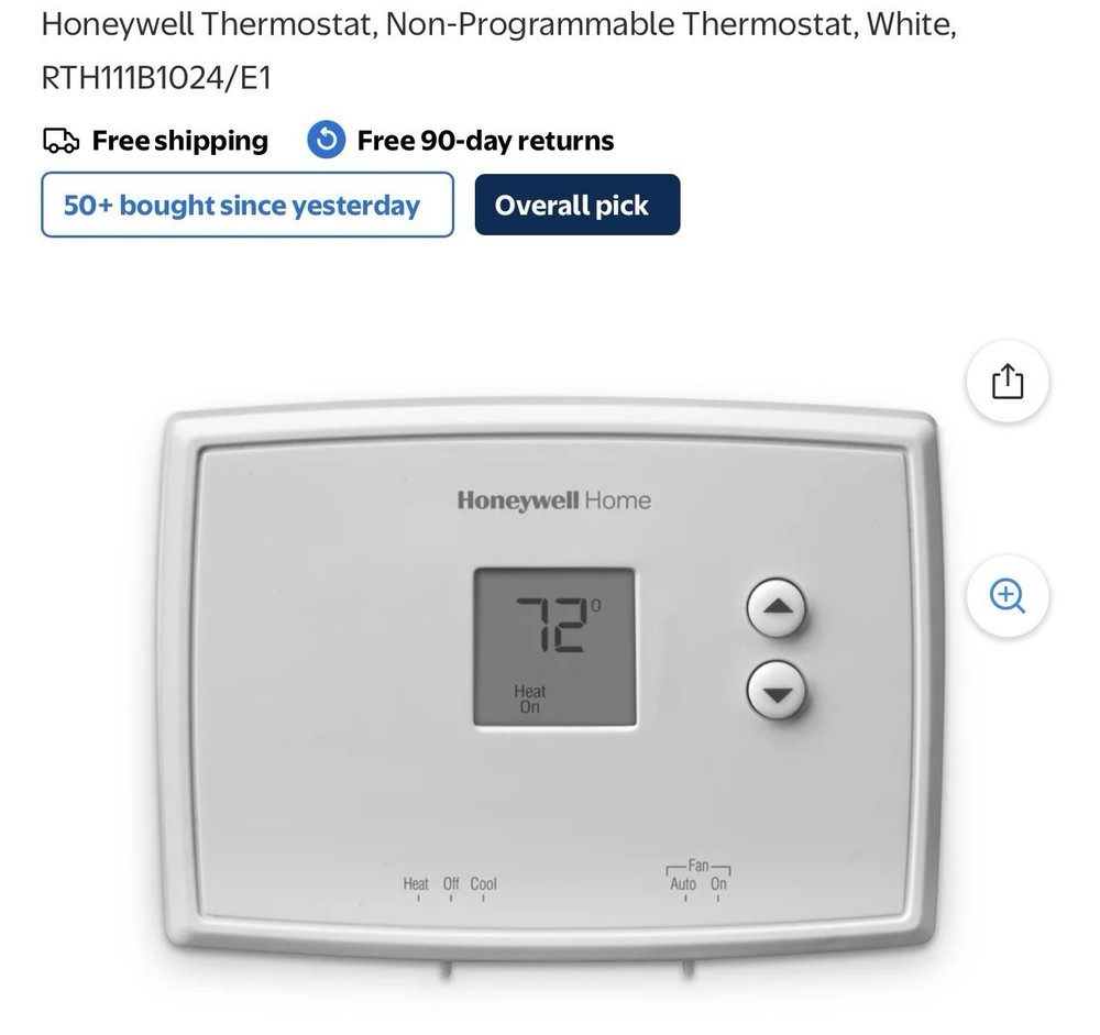 Honeywell Non-Programmable Thermostat White