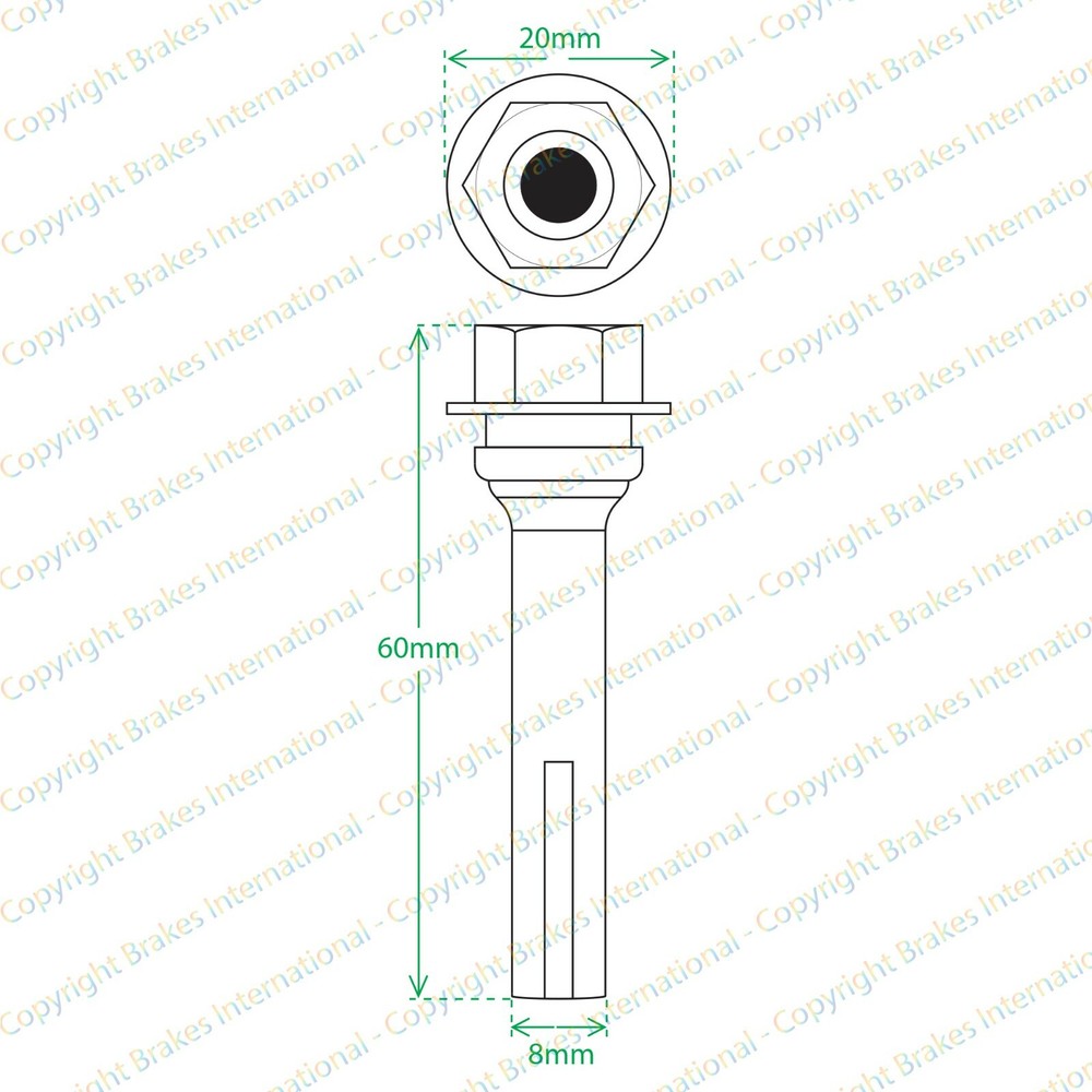 FRONT BRAKE CALIPER SLIDER PIN GUIDE KIT SOLID DISC TYPE FIT CITROEN C3 BCF1364F