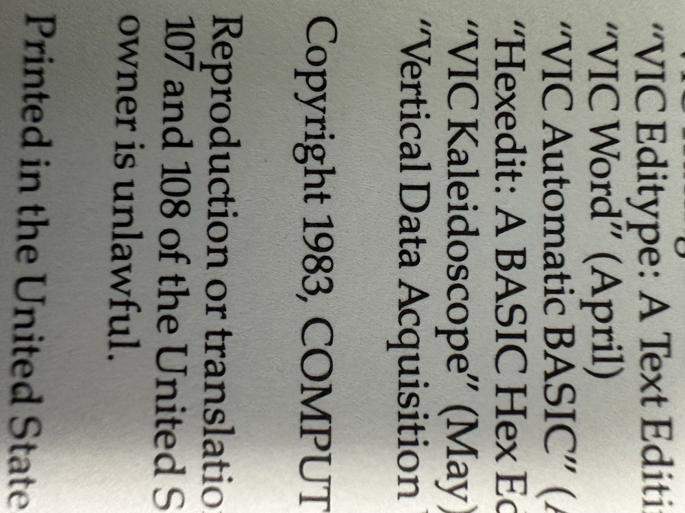 Commodore Vic 20 And Vic 2 Programmer’s Reference Guide