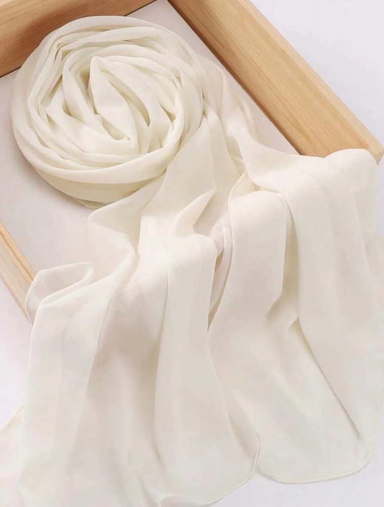 Off-White Georgette Scarf