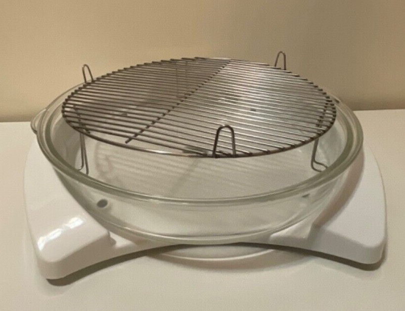 Thane Flavor Wave Deluxe Oven Clear Extender Ring, White Base, And Cooking Rack