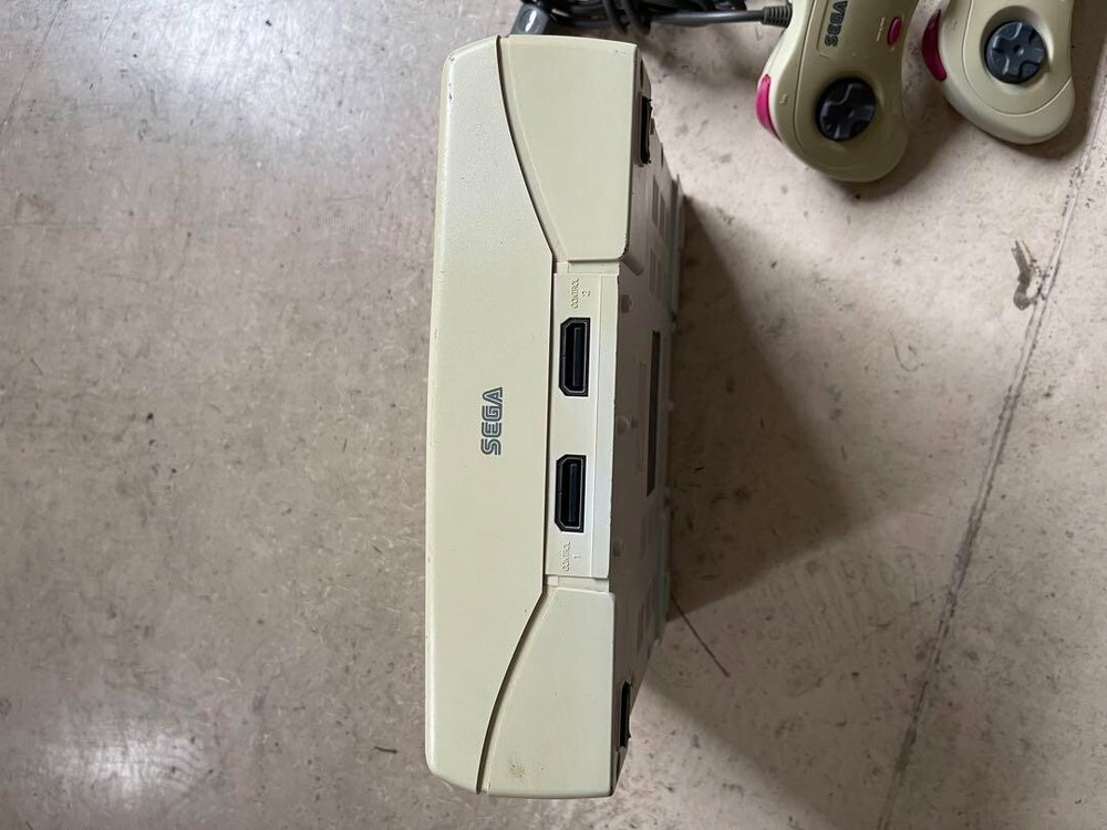 SEGA Saturn WHITE Game HST-3220 Console ＋ 2 Controller ＋ Cable Tested Work Japa