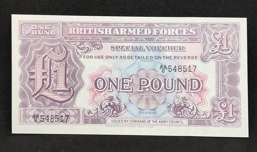1948 British Armed Forces One Pound 2nd Series AA548517