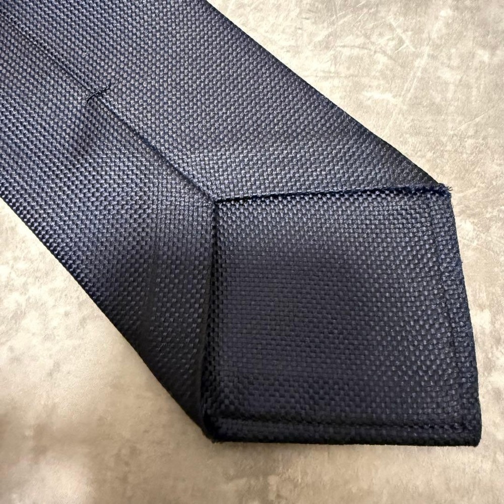 HERMES Tie Navy Saint Honor Solid Dark Navy