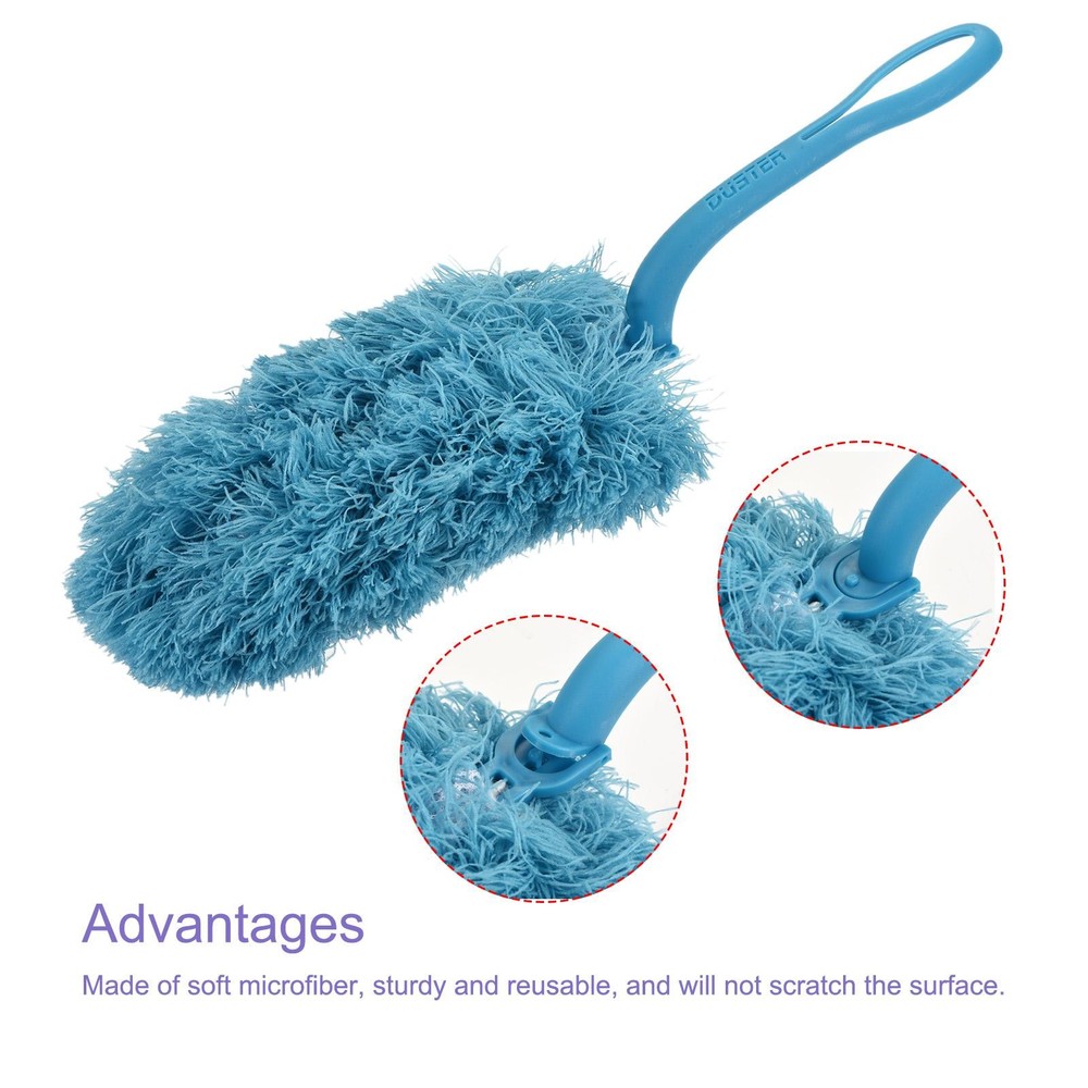 Microfiber Dust Reusable Feather Dust, Blue, 3pcs