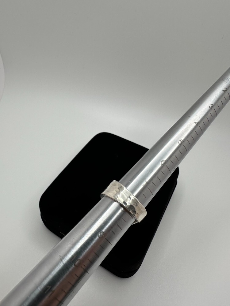 Boho Sterling Silver Hammered Monogrammed "A" Spoon Ring Size 8 JB20