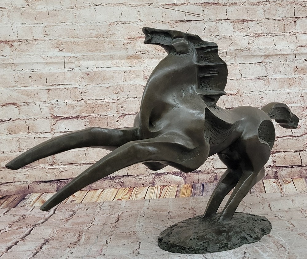 Massive Signed Original Artwork Horse Stallion Abstract Modern Bronze Artwork