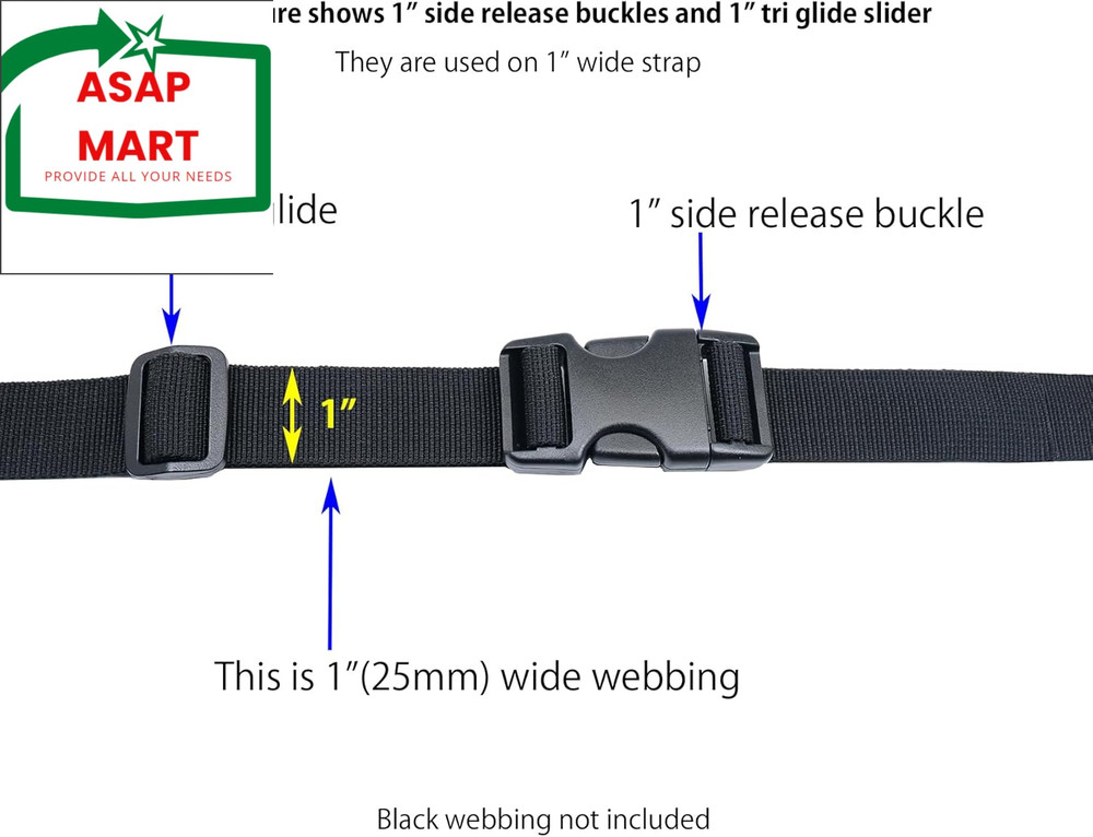 Plastic Buckles, Heavy Duty Side Release Plastic Replacement Buckle Clips.