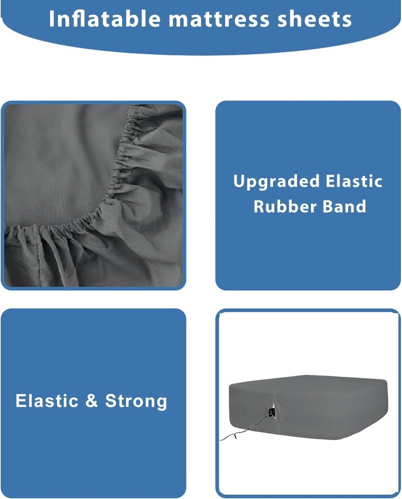 Inflatable mattress sheets, removable bed cover