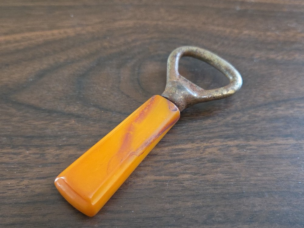 Vintage Bakelite Butterscotch Handle Bottle Opener