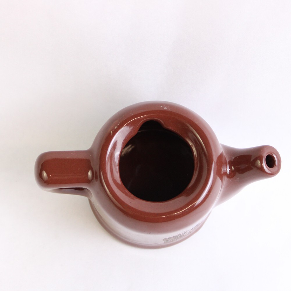 Unbranded Small Glossy Brown Teapot with Lid