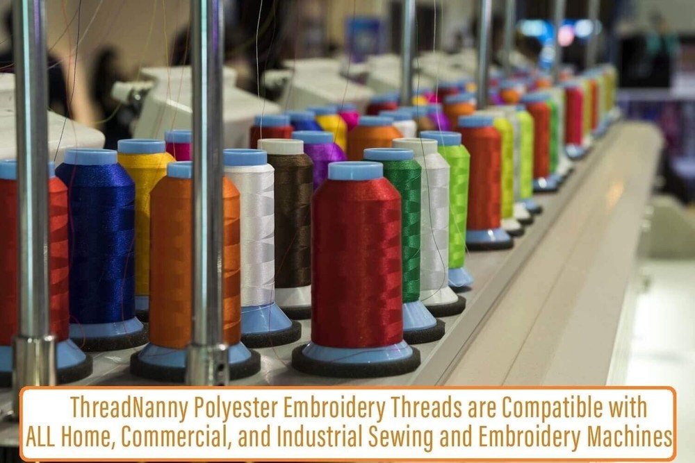 Huge Machine Embroidery Thread Black 3 Pack - Large Polyester Cones 5500 Yards