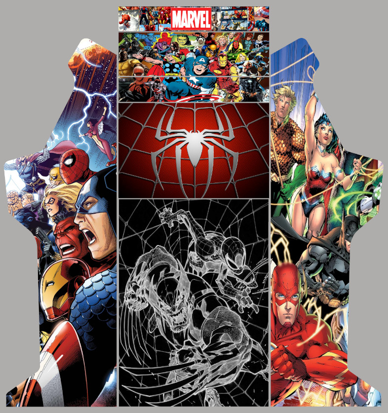 Marvel Pandora Box Arcade Cabin Graphics Bartop Stickers