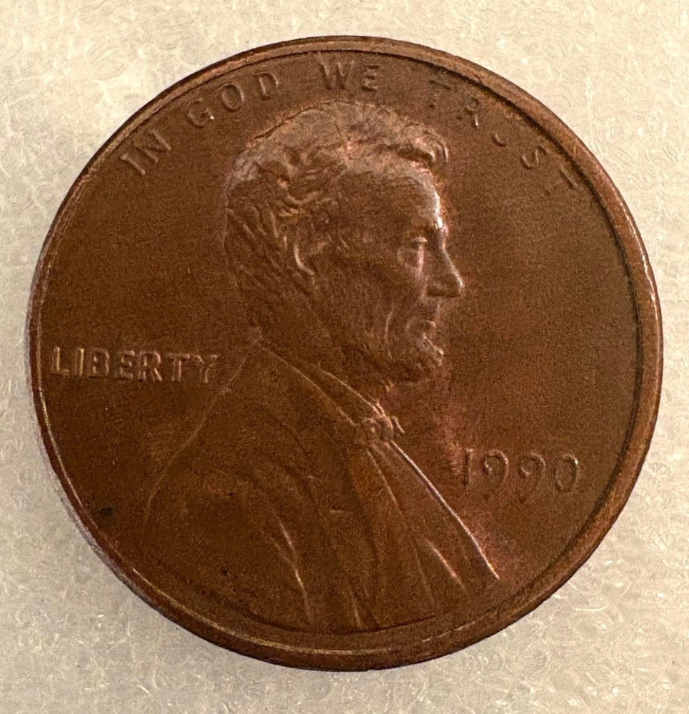 1990 no mint mark penny with multiple errors
