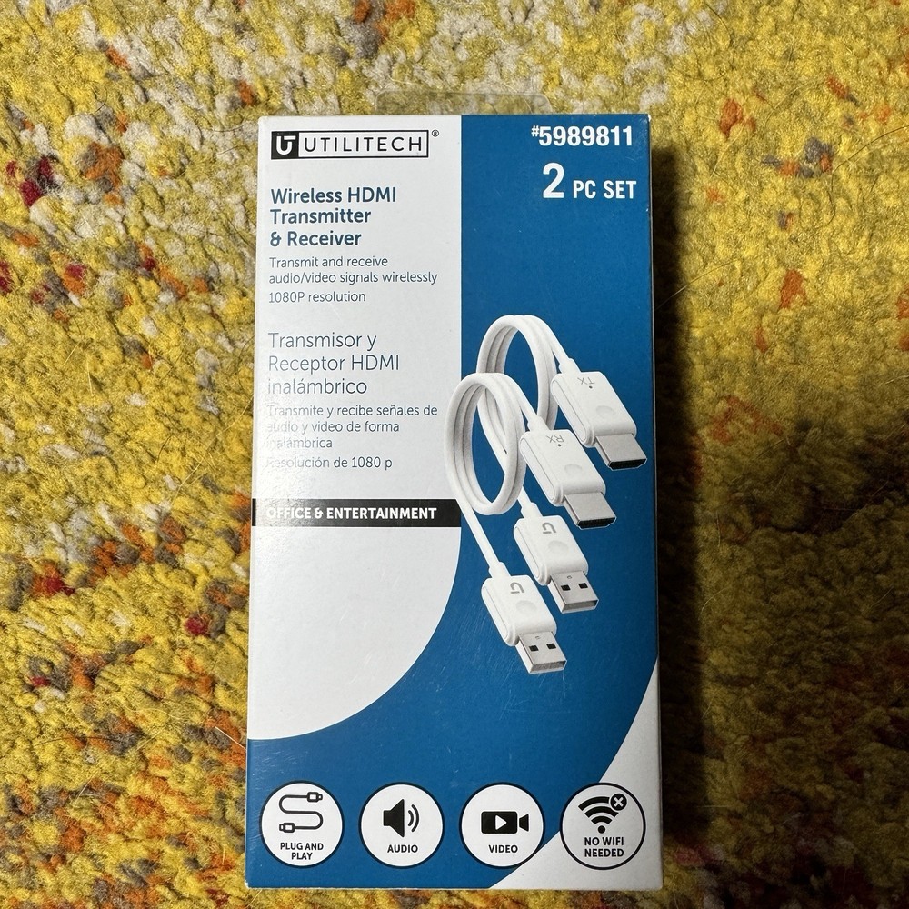 Utilitech Wireless HDMI Transmitter & Receiver, 2 Piece Set. #5989811