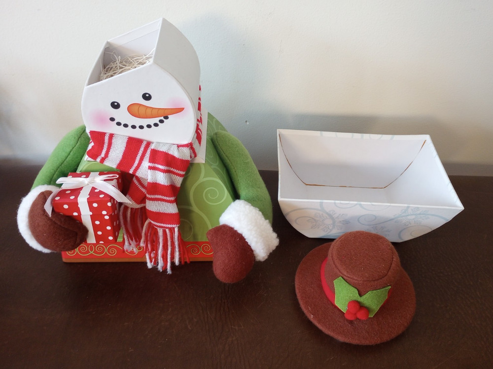 Vintage Harry & David Decorative Stackable 3 Tier Snowman Christmas Gift Box