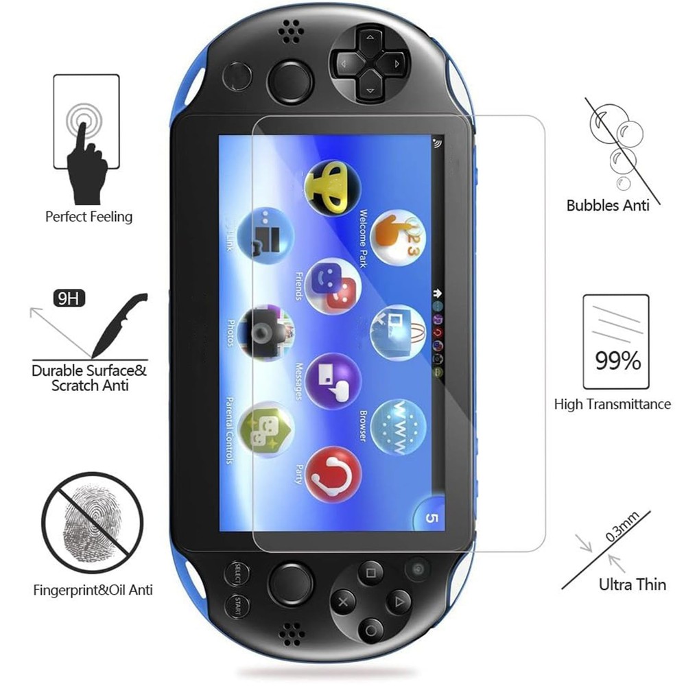 AKWOX 2 Front+2 Back Covers Screen Protectors For PSV 2000 front and back