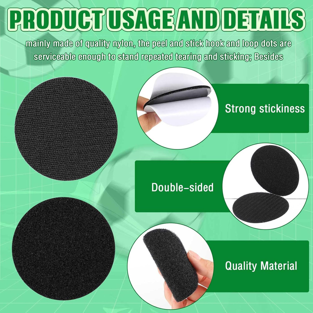 12 Pairs Referee Patch Hook and Loop Dots 3 Inch Self Sticky Circle Hook and Loo