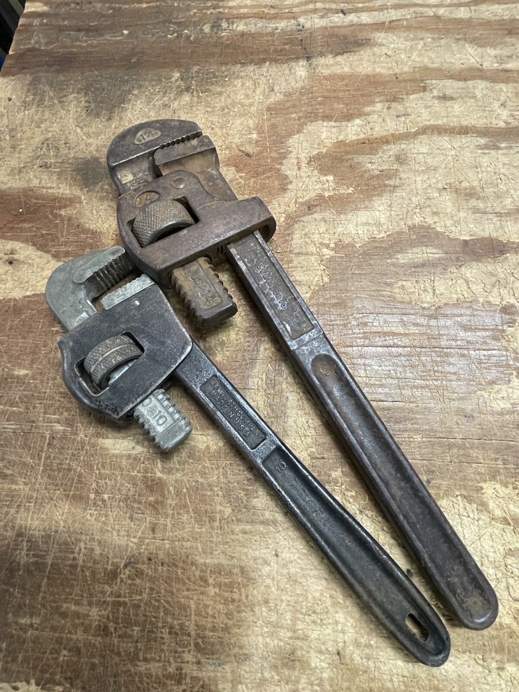 PAIR Vintage Pipe Wrench Plumbers Tool MONKEY WRENCH
