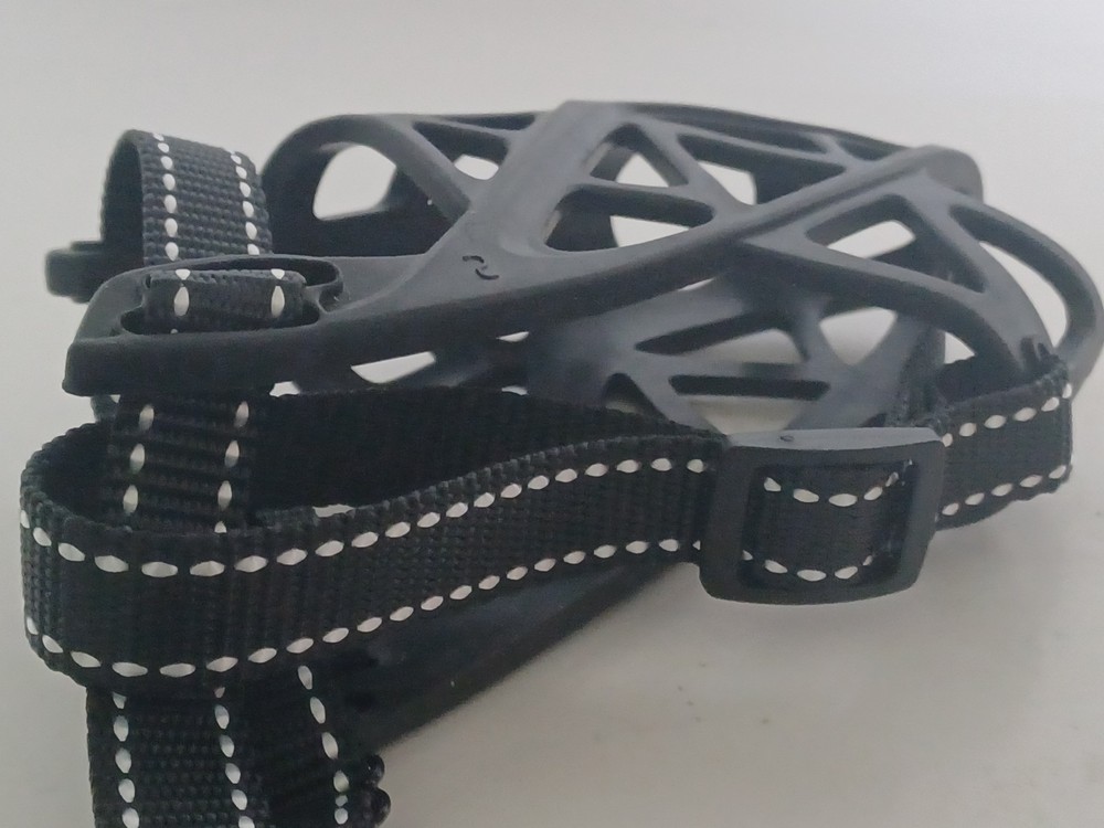Adjustable Silicone Dog Muzzle No Bite Caged Mouth Mesh Cover Size 2 Small