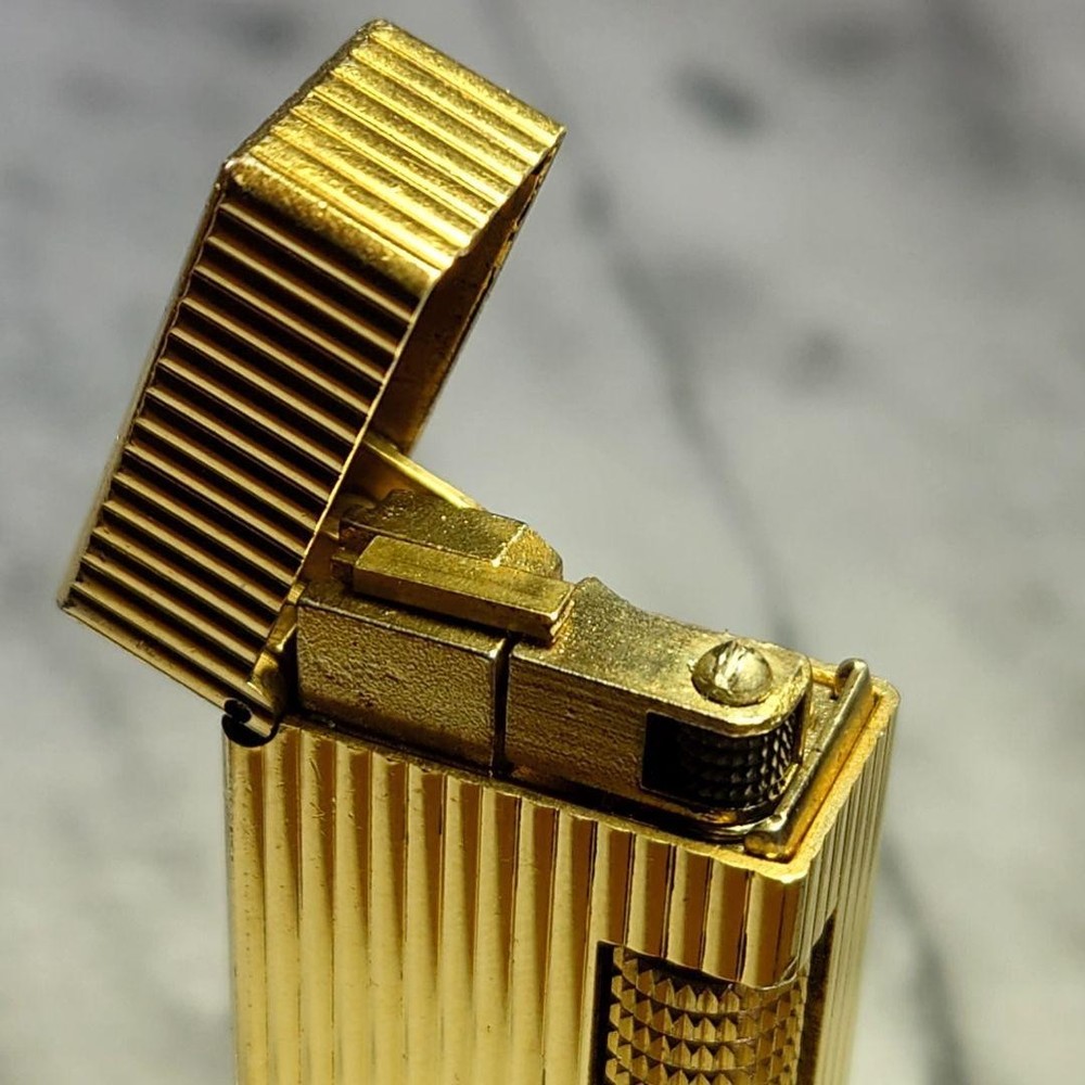 Vintage Dunhill Rolla gas lighter Gold Stripe working condition