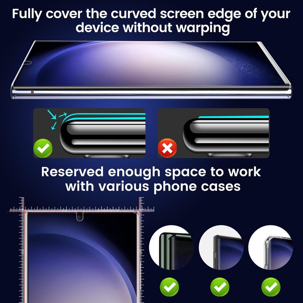 For Galaxy S23 Ultra Privacy Screen Protector [2 PACKS], Full Coverage Screen...