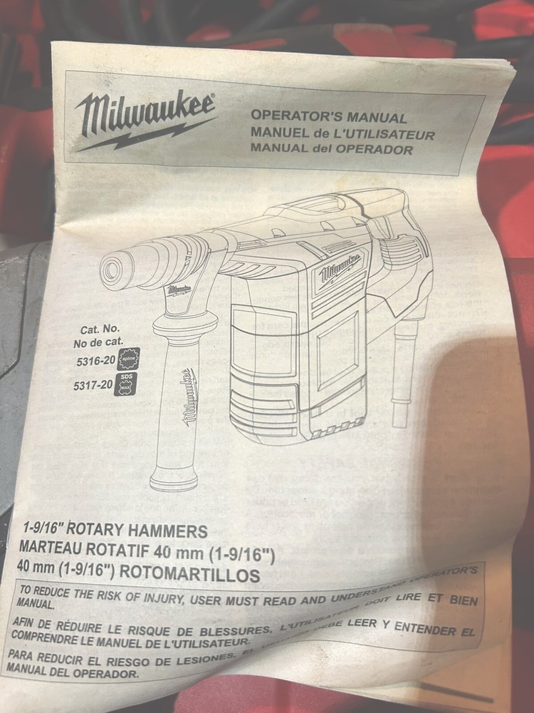 milwaukee rotary hammer drill With Case And Manual. Includes 6 Bits