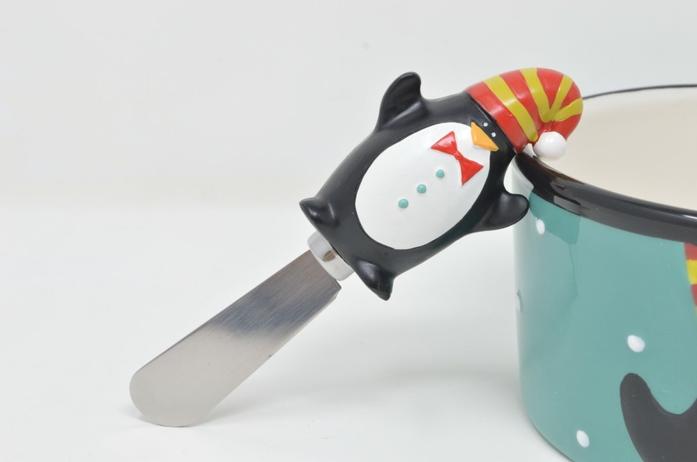 Christmas Cut-Outs Penguin Dip Bowl with Spreader