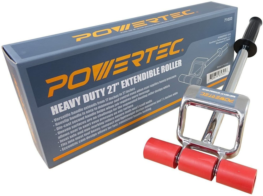POWERTEC Extendable Roller 17"-27" Heavy-Duty Flooring Seam Press Roller (71033)