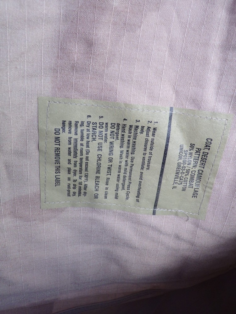 US Navy Coat desert Camouflage pattern Combat small Long