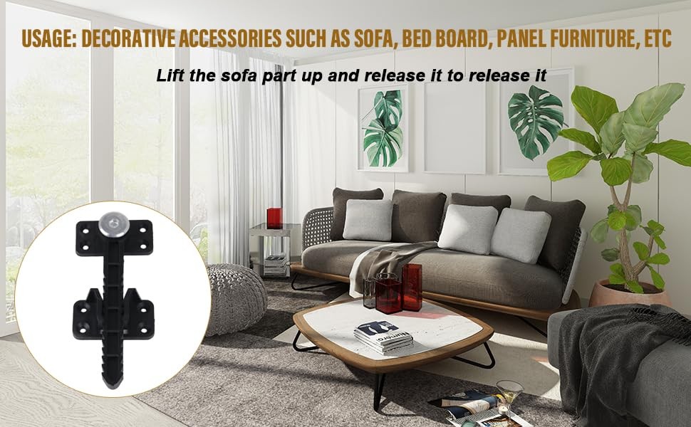 BQLZR 14x6cm Plastic Sectional Sofa Invisible Interlocking Sofa Connector Bra...