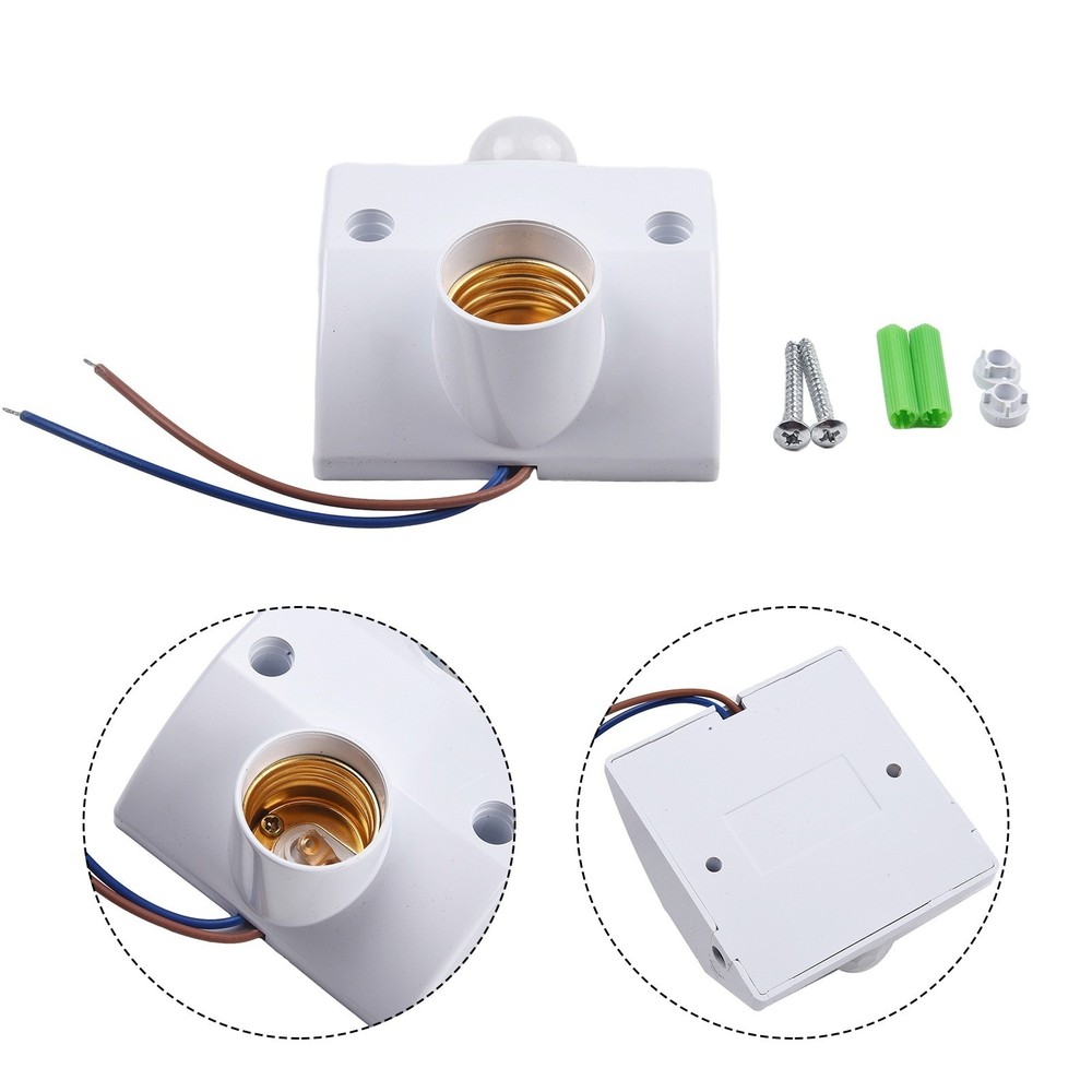 PIR Motion Sensor Light Socket Automatic Lamp Holder for E27 Bulb AC110-240V