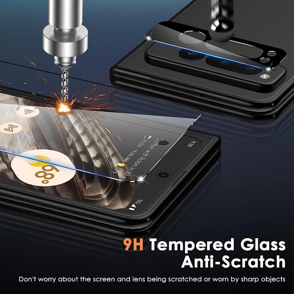 For Google Pixel Fold Outer Screen Glass Film & Inside Soft TPU Screen Protector