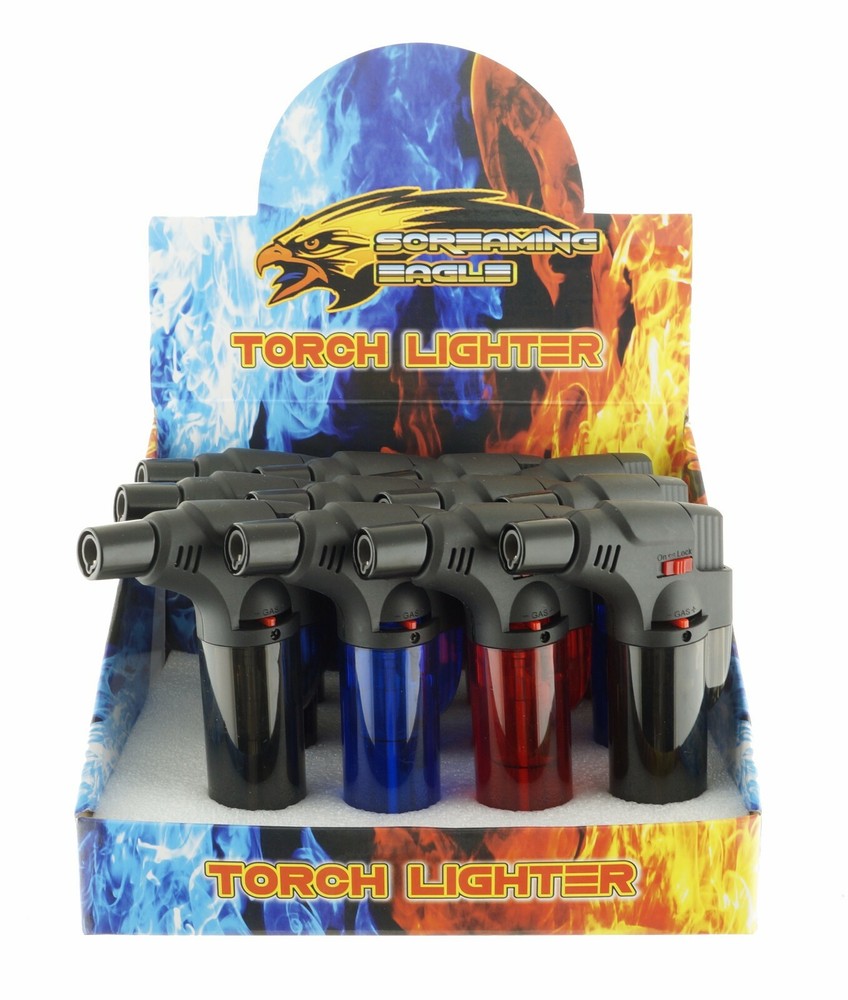 3 Pack Jumbo 4" Single Jet Flame Torch Gun Lighter Refillable Lockable Windproof