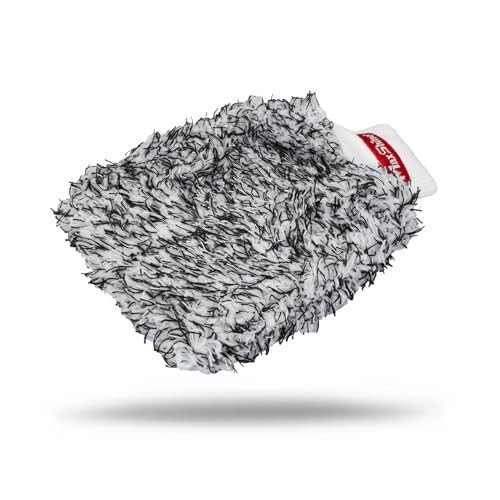 Universal Black & White Microfiber Wash Mitt – Premium Scratch-Free, Small