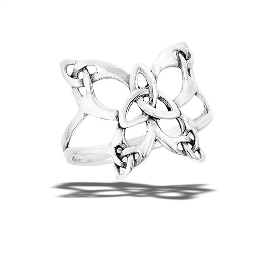 Sterling Silver Celtic Butterfly With Triquetras Ring