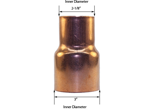 Libra Supply 3'' x 2'' inch Copper Coupling Bushing Fitting Reducer, FTG x C