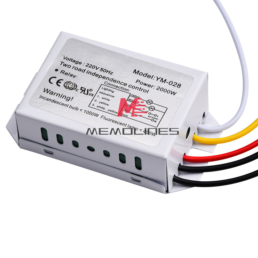 220V 2Way 3-Section 1000W Section Switch for Ceiling Light Independence Control