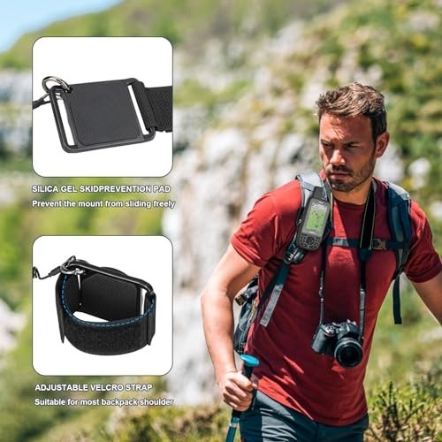 Backpack Tether for Garmin Handheld GPS - Spine Mount Adapter with Safety Cord