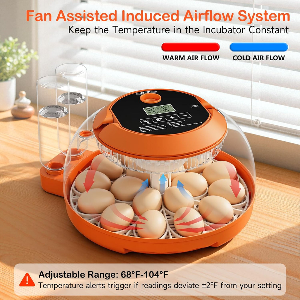 18 Egg Incubators for Hatching Eggs, Egg Incubator with Automatic Egg Turning an