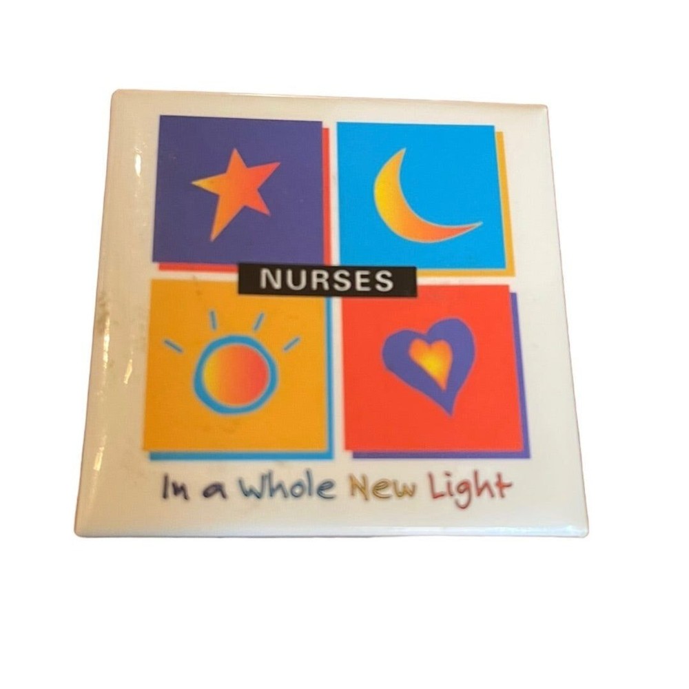 Nurses In a Whole New Light Square Pinback Button 2" Square