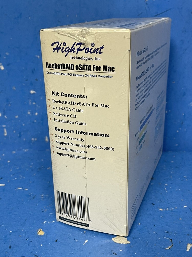 NEW HighPoint RocketRAID eSATA Controller MAC Dual eSATA Port X4 RAID Controller