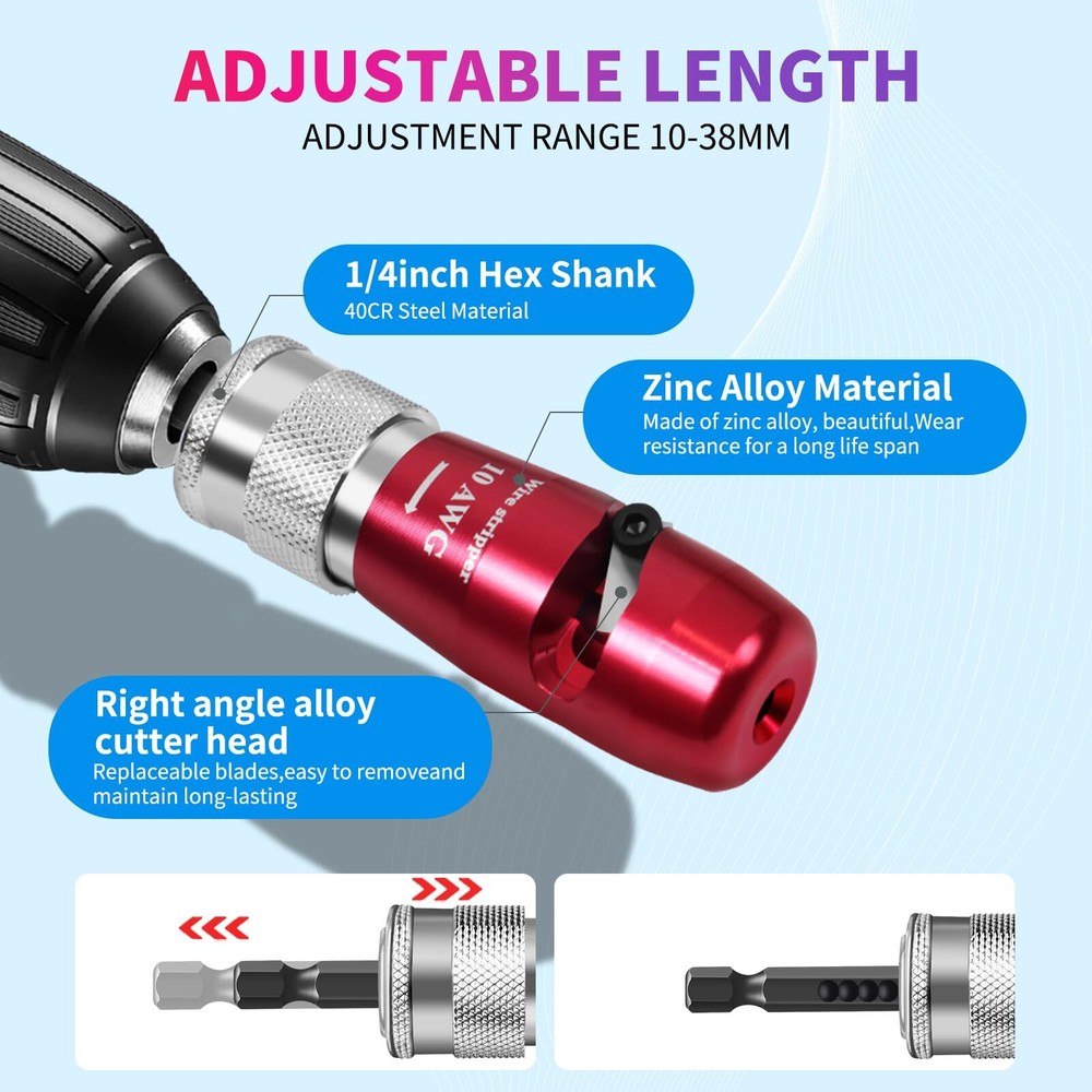 Wire Twister Tool for Drill, Wire Stripping Tool for Drill, Drill Wire Stripper